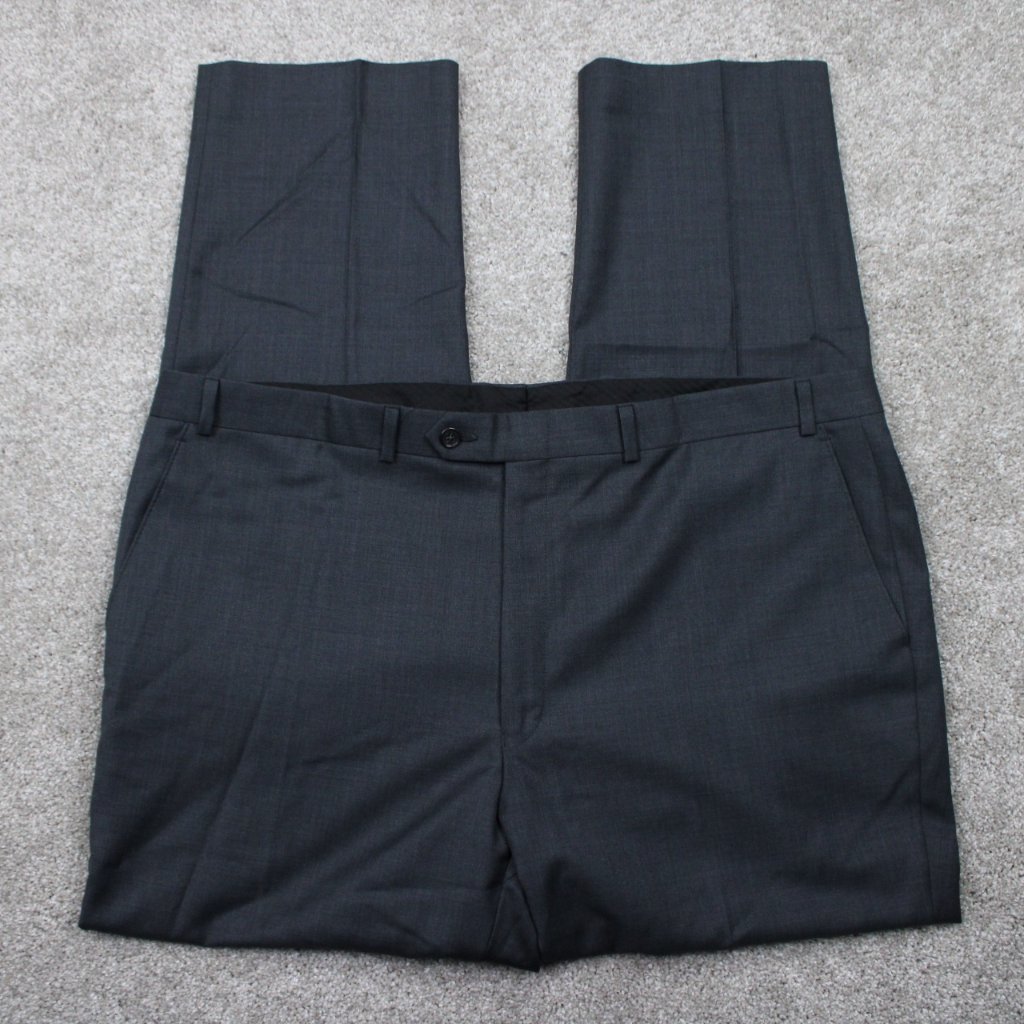 Lauren Ralph Lauren Dress Pants Men 42x32 Gray Wool/Polyester Blend Flat Front